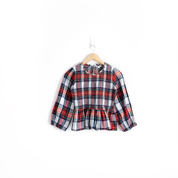 J. Crew Other - Crewcuts Ruffle Peplum Top in Snowy Stewart Tartan